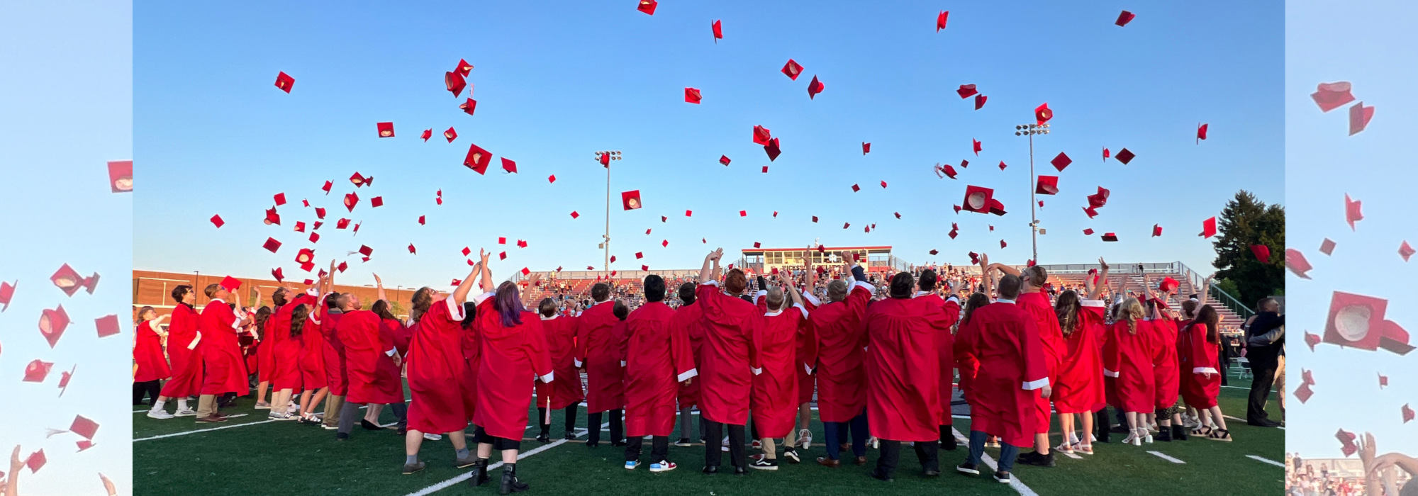 Class of 2024 graduation cap toss